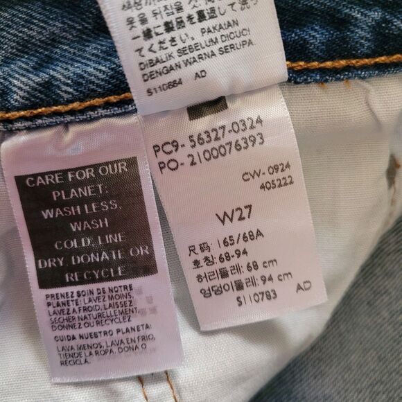 LEVI’S 501 Distressed Blue Denim Jean Shorts - Picture 7 of 11